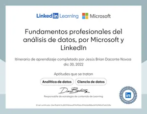 Certificado Fundamentos de Análisis de Datos - Microsoft y LinkedIn
