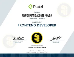 Certificado Desarrollo Frontend - Platzi