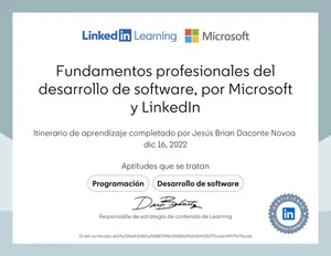 Certificado Fundamentos de Desarrollo de Software - Microsoft y LinkedIn