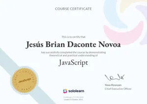 Certificado JavaScript - SoloLearn