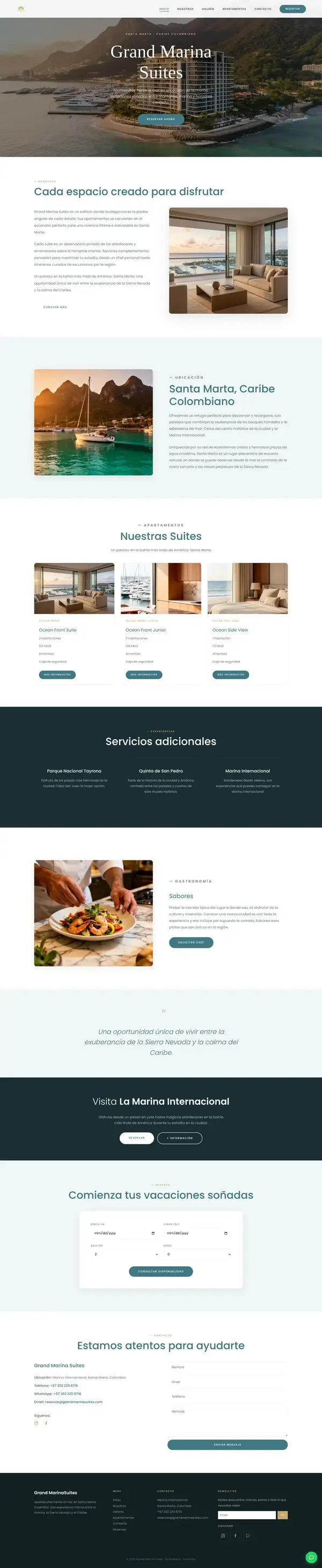 Captura del proyecto Grand Marina Suites - Sitio web completo